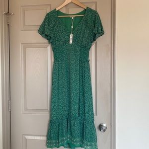 Max Studio midi smocked dress